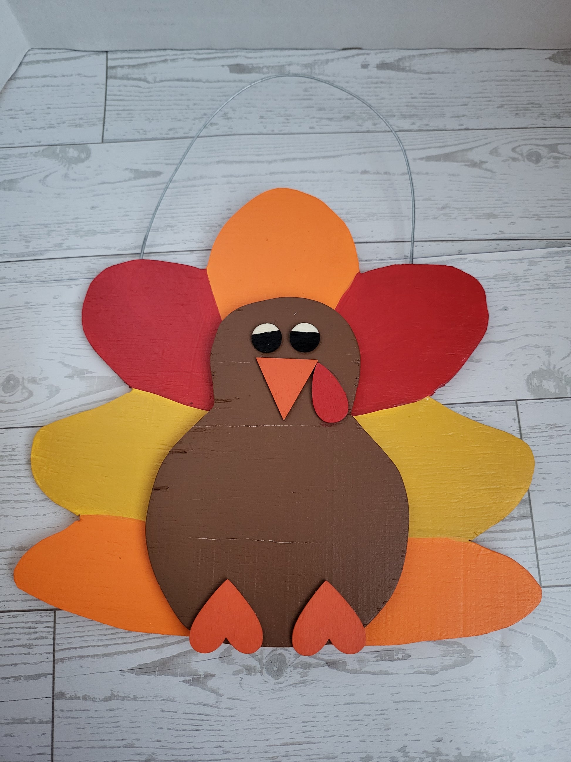 Handmade wooden  Thanksgiving turkey sign - hand-painted home decor